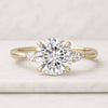 18K Round Diamond Three Stone Engagement Ring