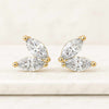 18k Gold Butterfly Marquise Cut Lab Grown Diamond Stud Earrings
