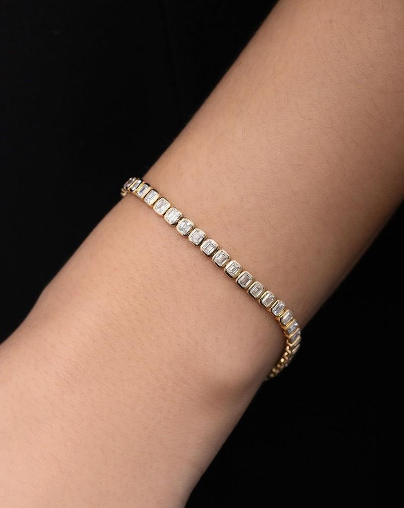 Dainty Bezel Set Bracelet Elegant Gift for Her  Bridal Jewelry