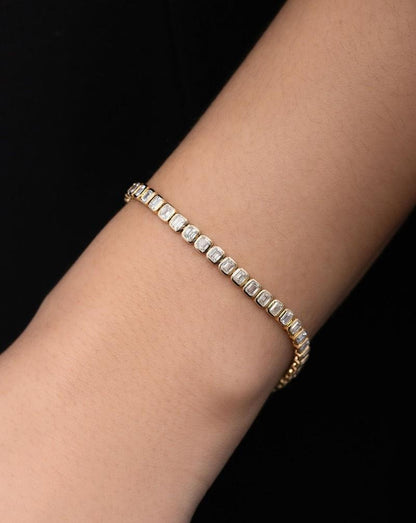 Dainty Bezel Set Bracelet Elegant Gift for Her  Bridal Jewelry