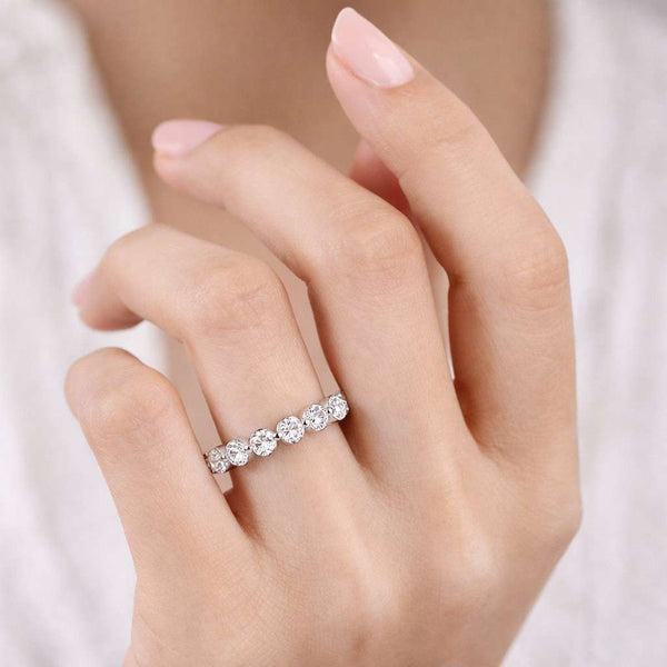 Dainty Bridal Ring, Diamond Bezel Setting, Rose, Yellow, White,