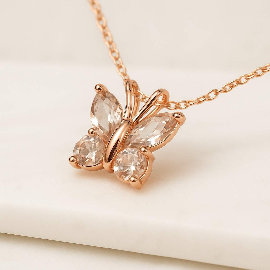 dainty butterfly necklace mother of pearl necklace pendant necklace solid gold rose gold sterling silvergold filled chain