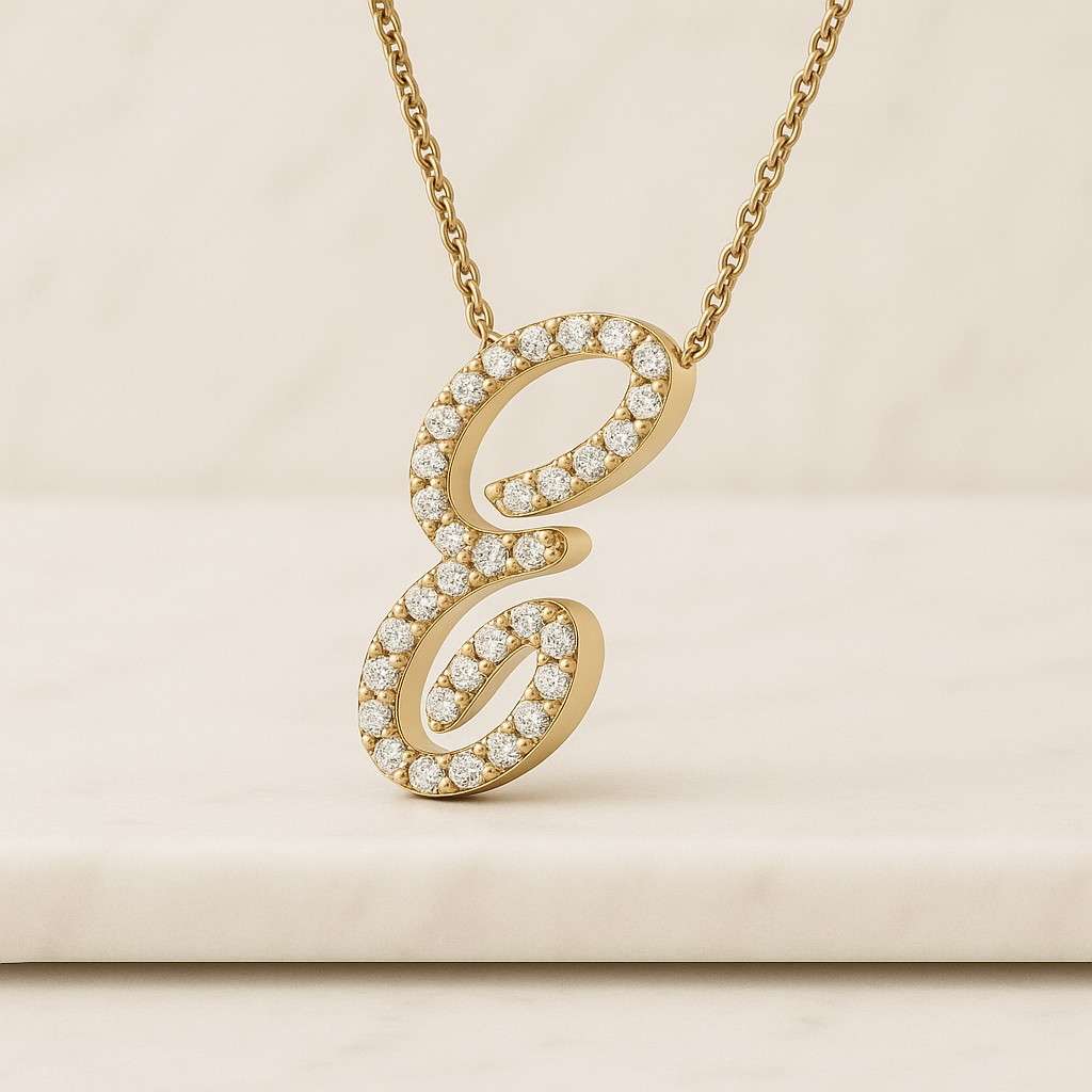 Dainty CZ Diamond Initial Necklace Personalized Jewelry