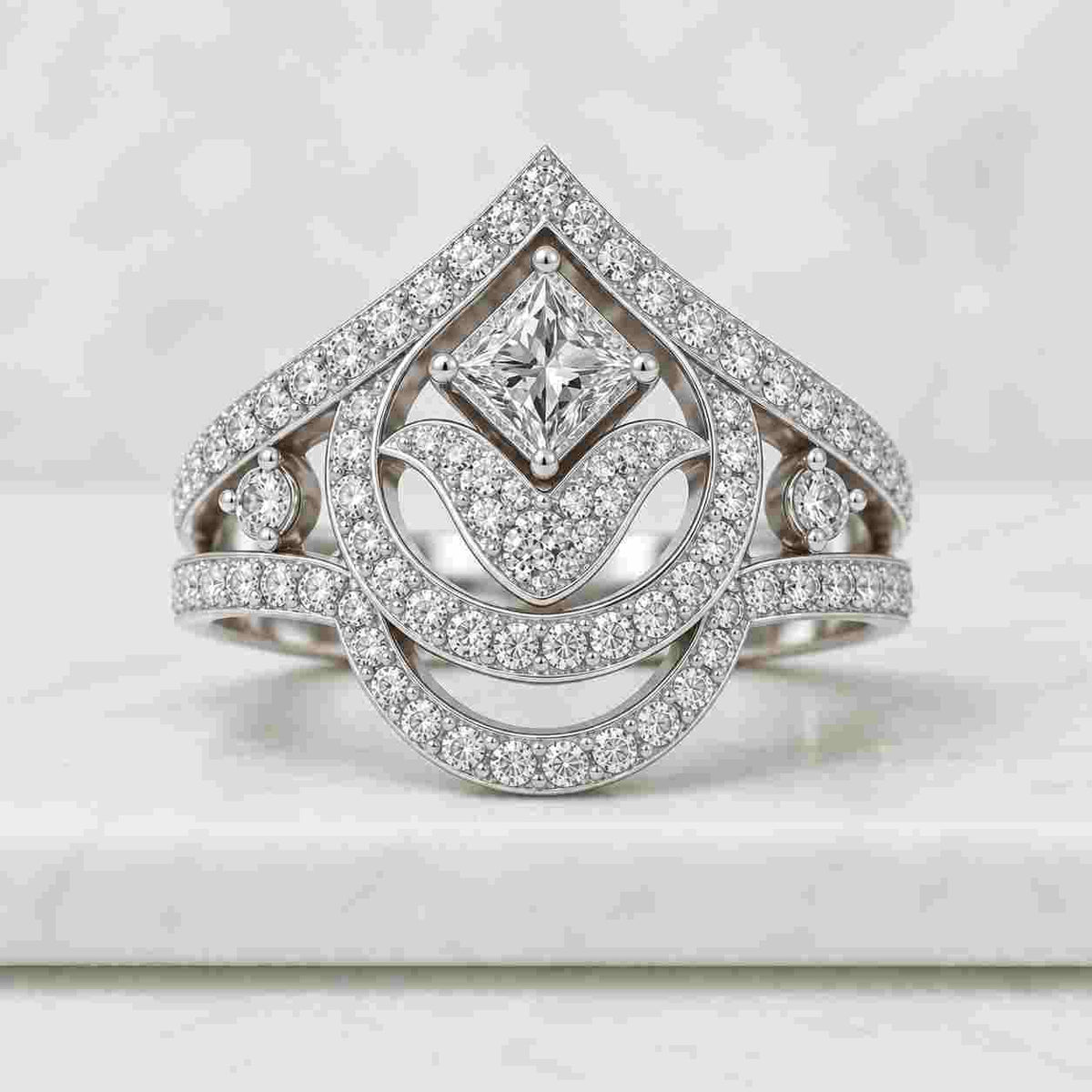 Dainty Diamond Engagement Ring - Yellow Gold Wedding Rings 