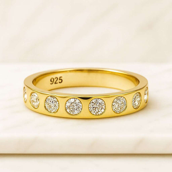 Dainty Diamond Eternity 14K Gold Ring Jewelry