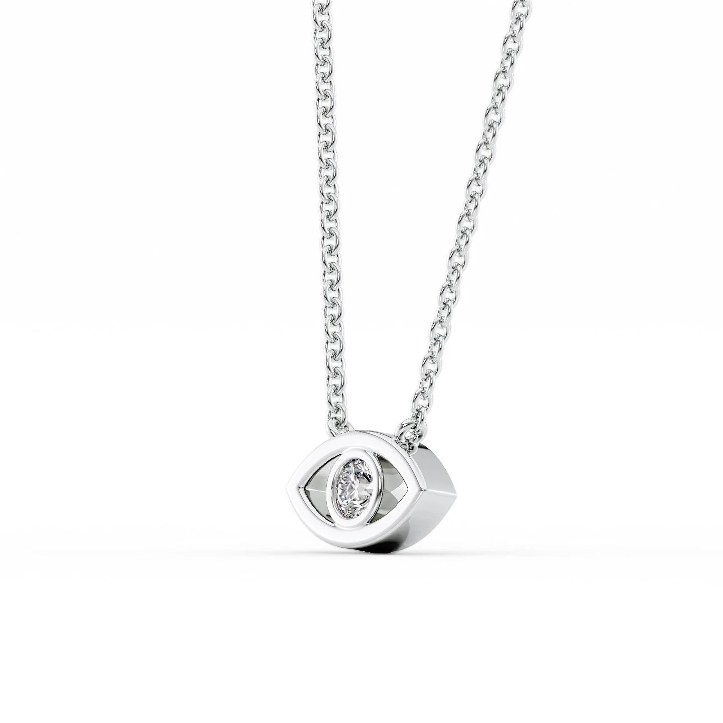 Dainty Diamond Evil Eye Good Luck Charm Necklace For Her