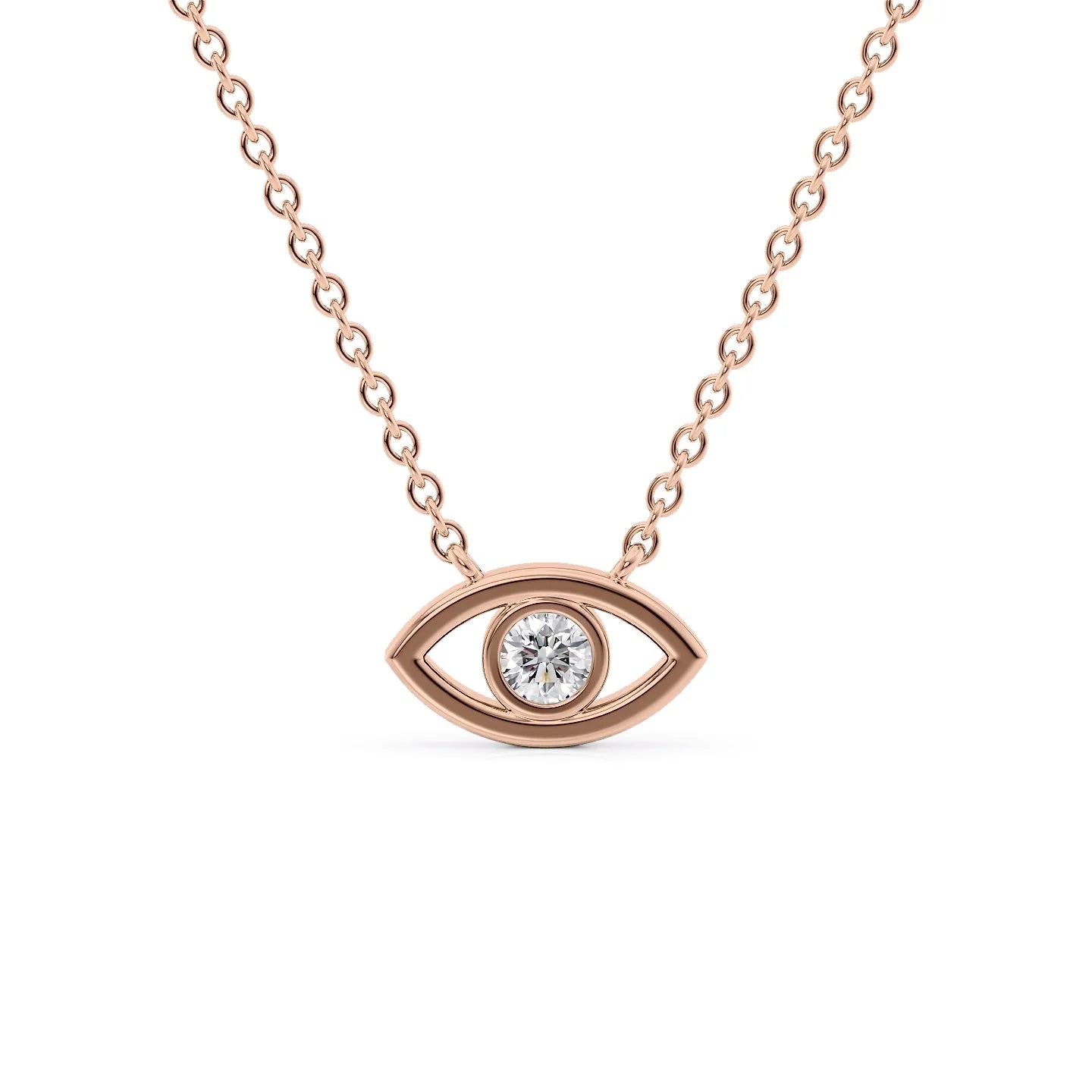 Dainty Diamond Evil Eye Good Luck Charm Necklace For Love