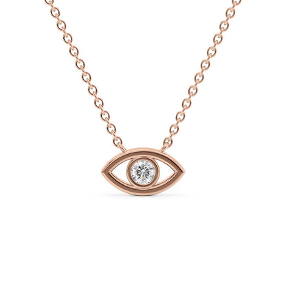 Dainty Diamond Evil Eye Good Luck Charm Necklace For Love