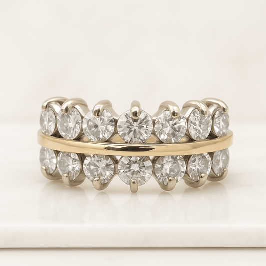 Dainty Diamond Ring Micro Pave Ring  14k Solid Gold Diamond Wedding Band for Women