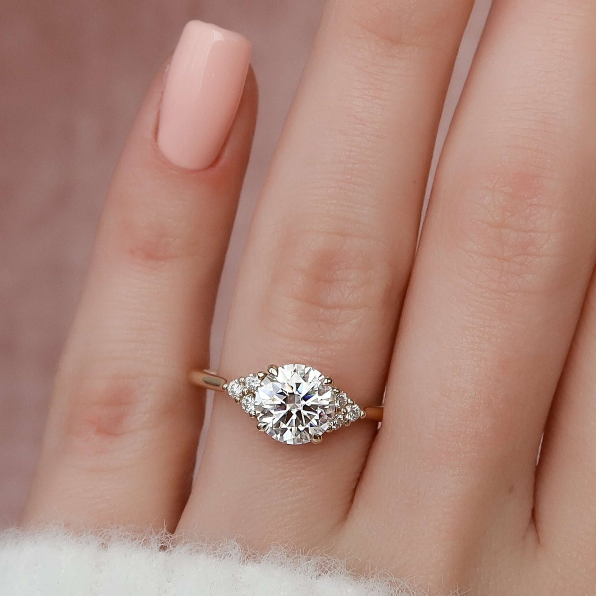 Dainty Gold Ring, Diamond Wedding Ring