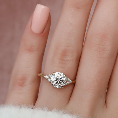 Dainty Gold Ring, Diamond Wedding Ring