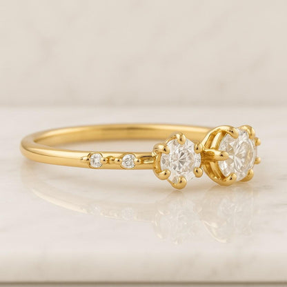 Dainty & Gorgeous Stackable 7 Stone Moissanite Ring  5 Stone Ring Stacking Ring 0.7ct  1ct D Color  Sterling Silver Best Gift for her