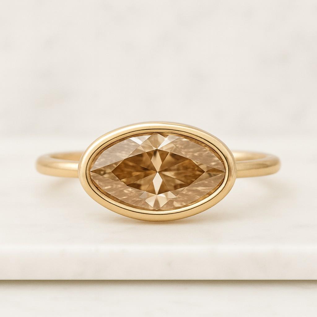 Dainty Lab Grown Diamond Engagement Ring Women's Promise Ring For Her 4-Prong Whisper Thin Round Solitaire Ring Classic Wedding Bridal Ring