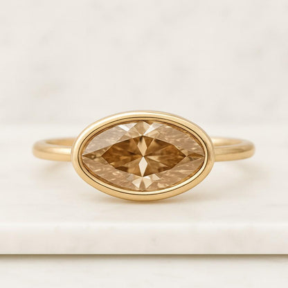 Dainty Lab Grown Diamond Engagement Ring Women's Promise Ring For Her 4-Prong Whisper Thin Round Solitaire Ring Classic Wedding Bridal Ring