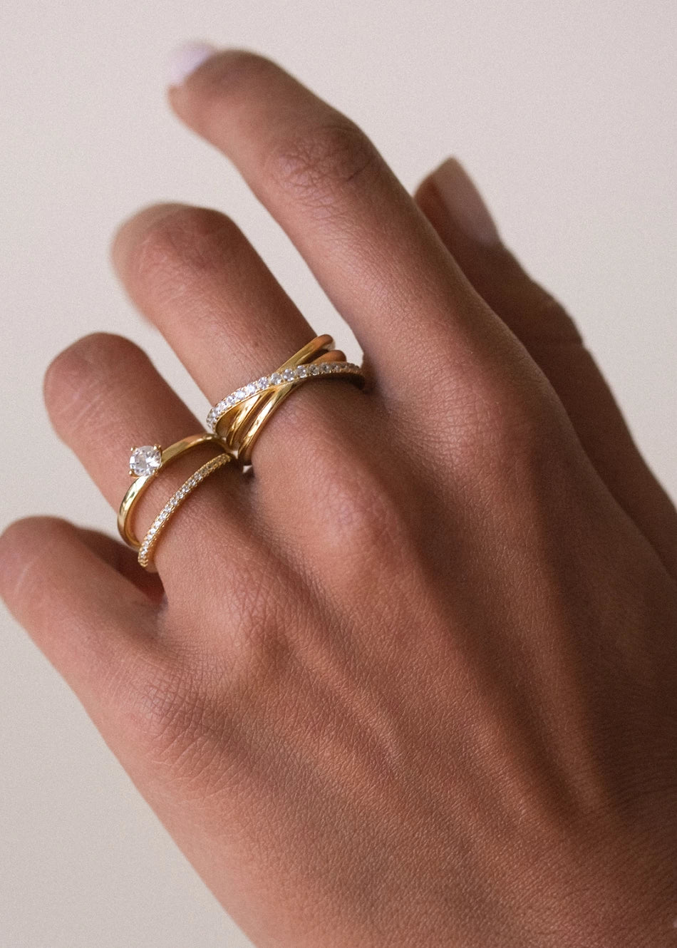 Dainty Round Lab Grown Diamond Promise Ring Diamodn Set