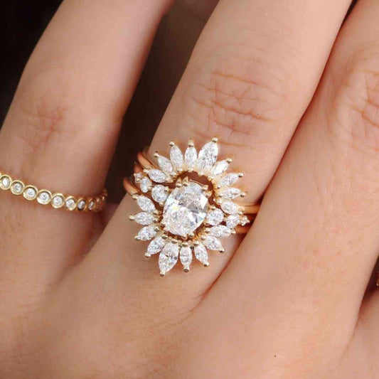 Dainty Shared Prong Baguette and Marquise Lab Diamond Wedding Band