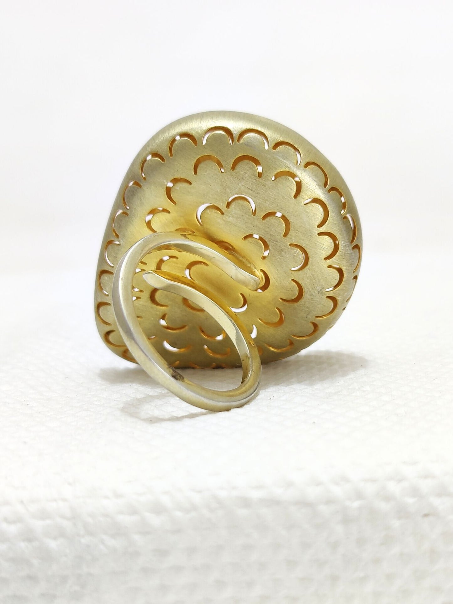 Boho Style Yellow Gold Plated Silver Ring For Girls