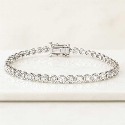 Dainty Tennis Bracelet CZ Bracelet Gold Filled Bezel Set