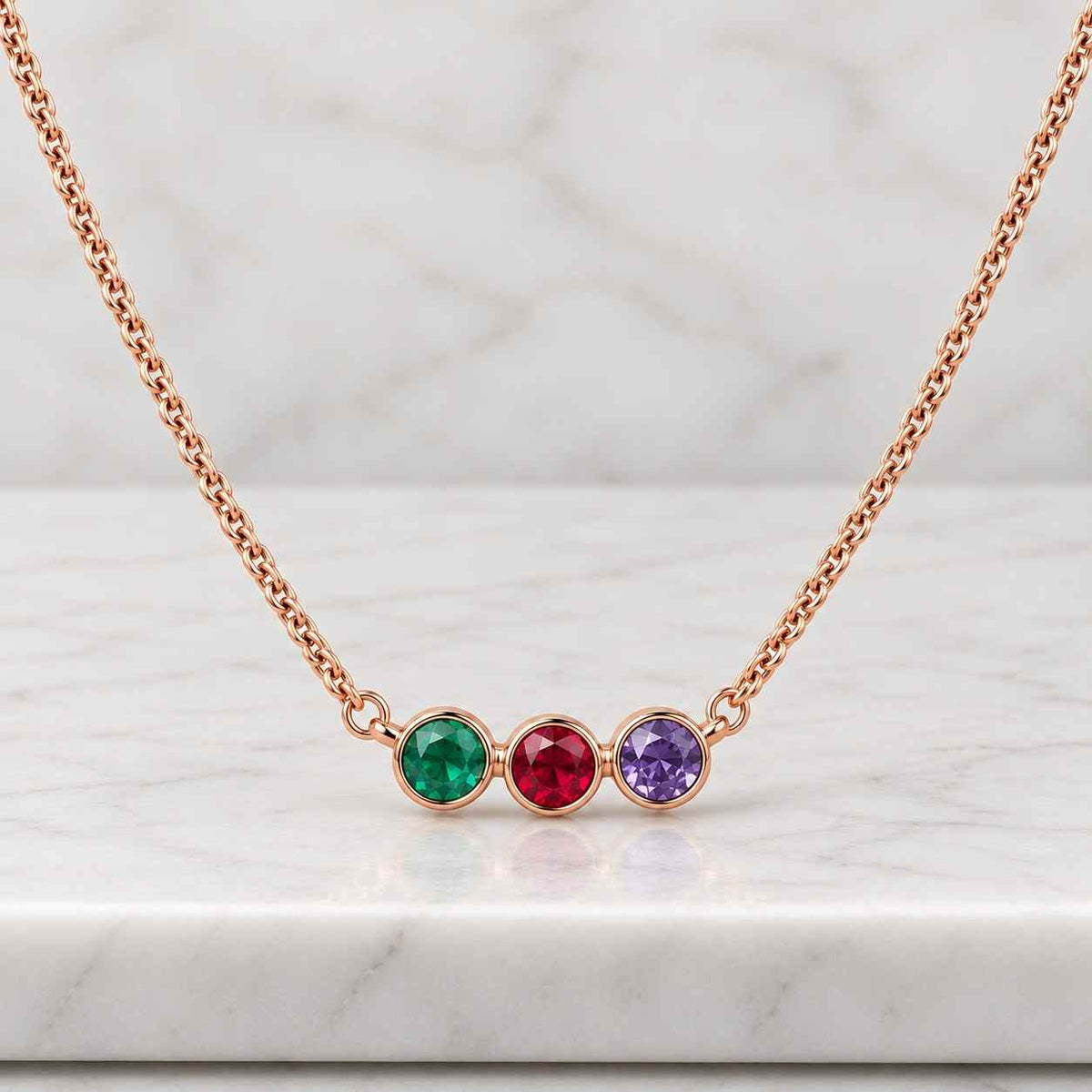dainty three birthstone necklace, custom family branch pendant, mom necklace with kids birthstones, meaningful gift for mom sister her
