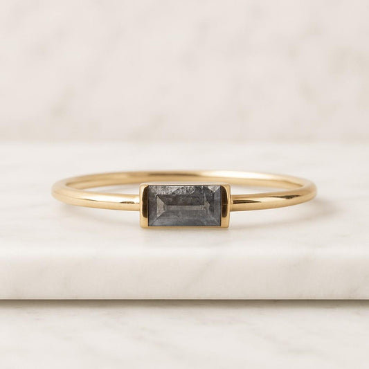 Dainty engagement gold ring Sapphire ring Dainty ring Minimalist ring