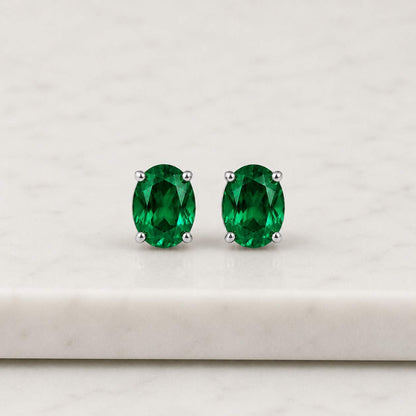 Dainty oval jade stud earrings, Genuine jade earrings, Green gemstone earrings, Silver earrings, Gift for her, Valentine gift
