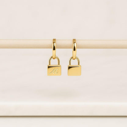 Dangle Hoop Earring Personalized Gold Jewelry Gift For Gf