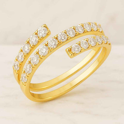 Round Cut Lab Grown Diamond Wedding Band 6.00 MM Stacking Eternity Band Triple Row Pave Full Eternity Band Anniversary Gifts For Women