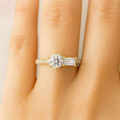 Delicate Channel Set Round Diamond Wedding Band 14K Gold Full Eternity Ring