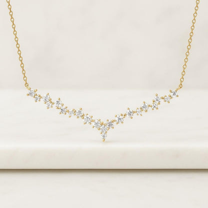 Delicate Round Cut Diamond Moissanite Necklace