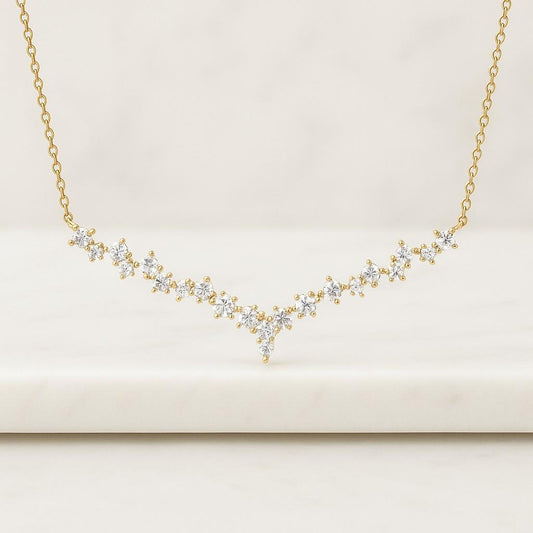 Delicate Round Cut Diamond Moissanite Necklace