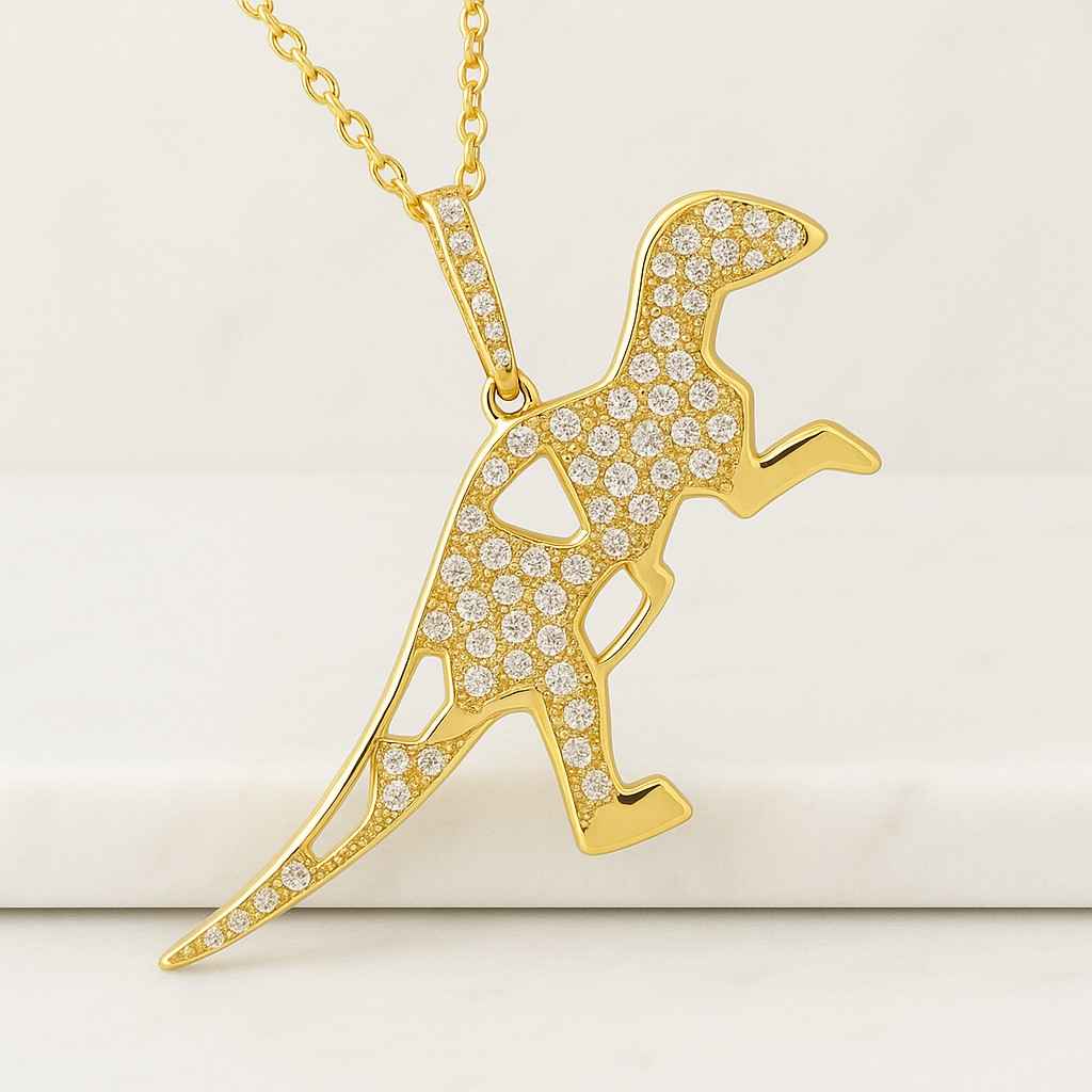Delicate T rex Dinosaur Necklace dinosaur mom baby necklace for kids adults bridesmaid gift birthday mothers day gift Christmas gifts gold