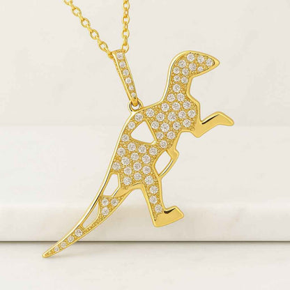 Delicate T rex Dinosaur Necklace dinosaur mom baby necklace for kids adults bridesmaid gift birthday mothers day gift Christmas gifts gold