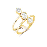 Delicate Three Stone Bezel Setting Ring