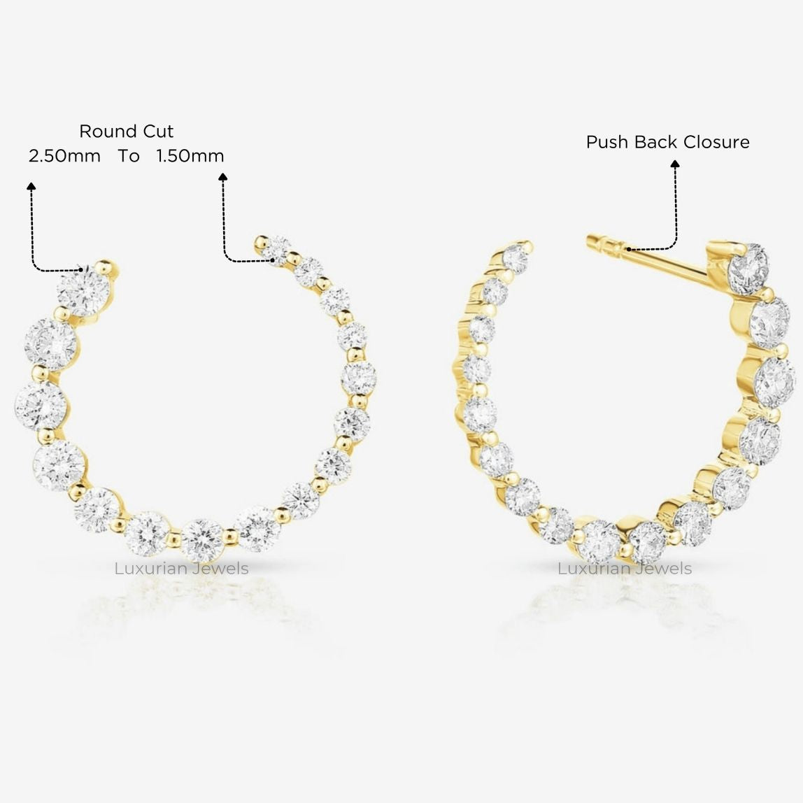 Diameter of Huggies Gift for Her By Chelebi Diamond Hoop Earring