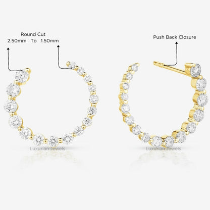 Diameter of Huggies Gift for Her By Chelebi Diamond Hoop Earring