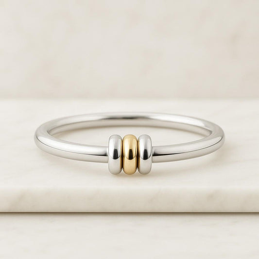 Diamond Connector Ring 925 Sterling Silver 14K Gold Multi Link Band 14K Gold Multi Link Connected Ring Stackable Band Eternity Statement Ring