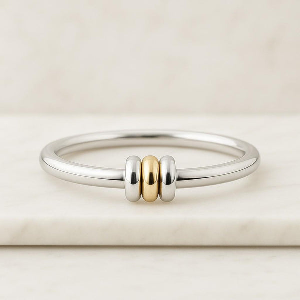 Diamond Connector Ring 925 Sterling Silver 14K Gold Multi Link Band 14K Gold Multi Link Connected Ring Stackable Band Eternity Statement Ring