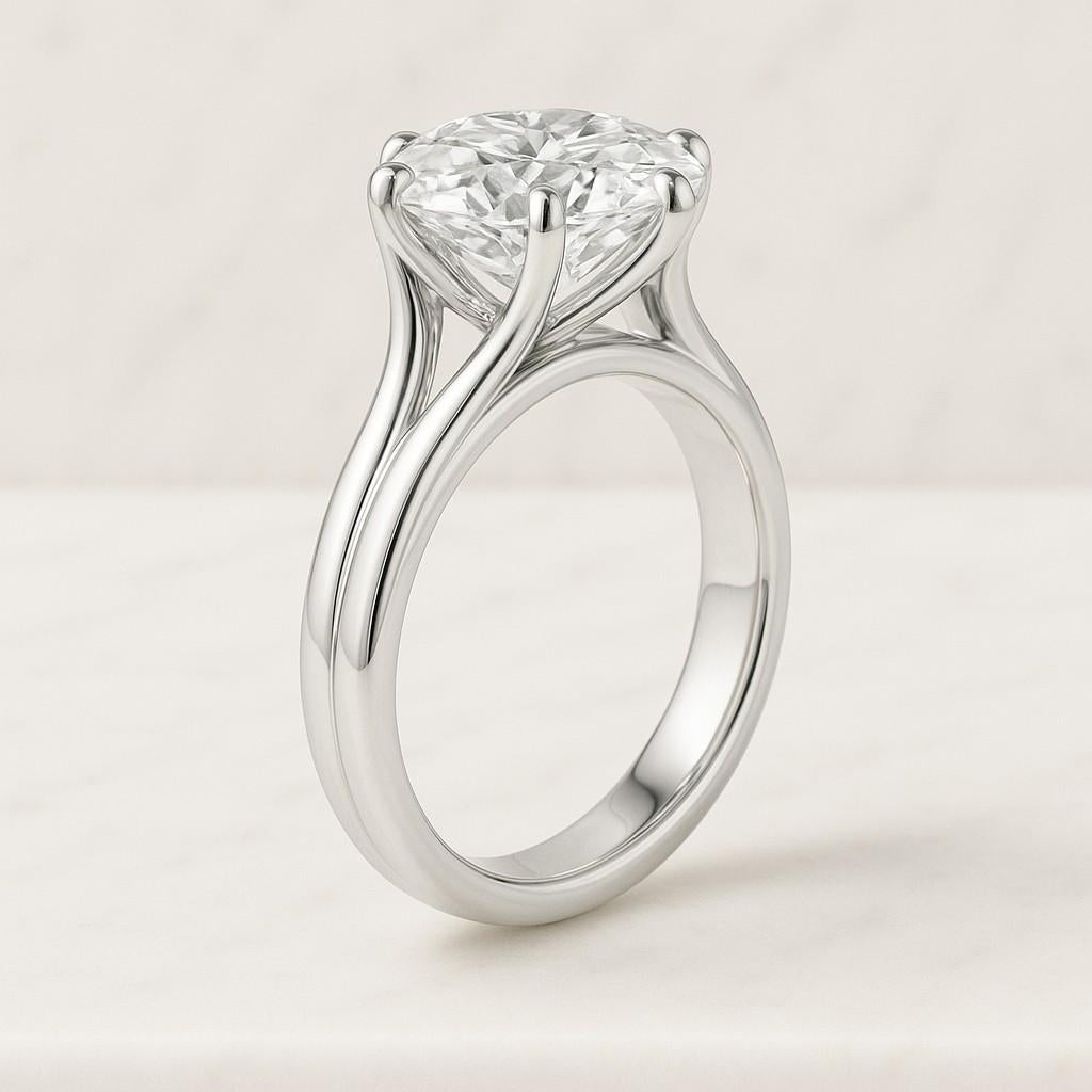 Diamond Engagement Ring Genuine Lab Grown Diamond Anniversary Ring Unique Proposal Ring for Her Six Claw Prong Setting Ring Gift