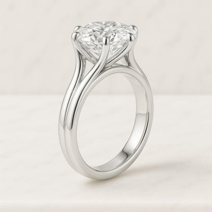 Diamond Engagement Ring Genuine Lab Grown Diamond Anniversary Ring Unique Proposal Ring for Her Six Claw Prong Setting Ring Gift