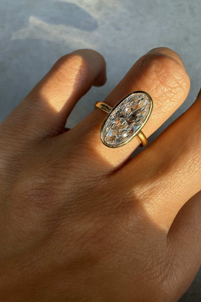 Diamond Engagement Ring Genuine Lab Grown Diamond Anniversary Ring Unique Proposal Ring for Her Six Claw Prong Setting Ring Gifts