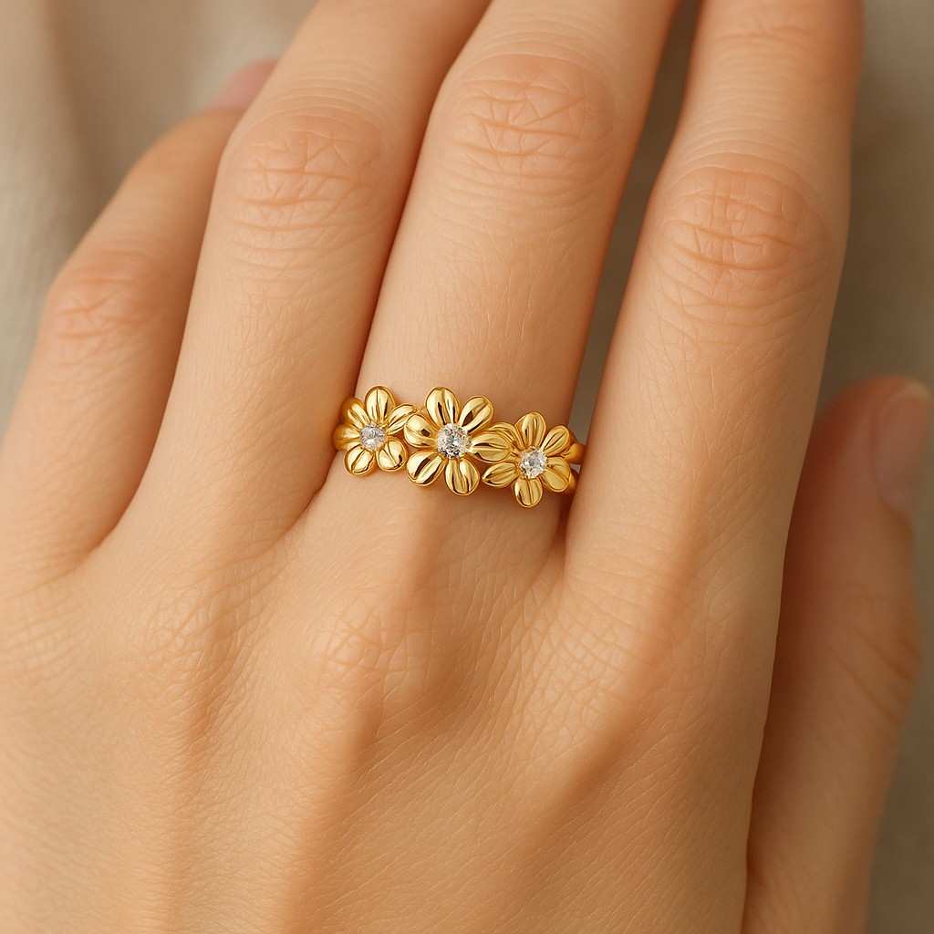 Round Lab Diamond Flower Halo Engagement Ring 14K Rose Gold IGI Certified