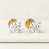 Round Moissanite Diamond Stud Earrings, Solitaire Stud Earrings