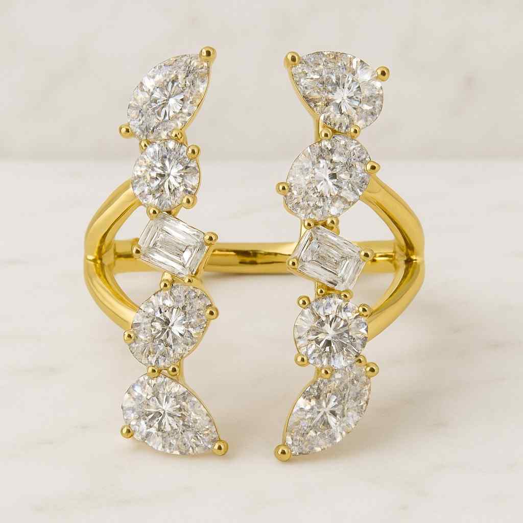 3CT Pear shaped Moissanite engagement ring Solid Rose Gold Ring Nature Inspired Flower Ring Natural diamond Ring Wedding Anniversary ring
