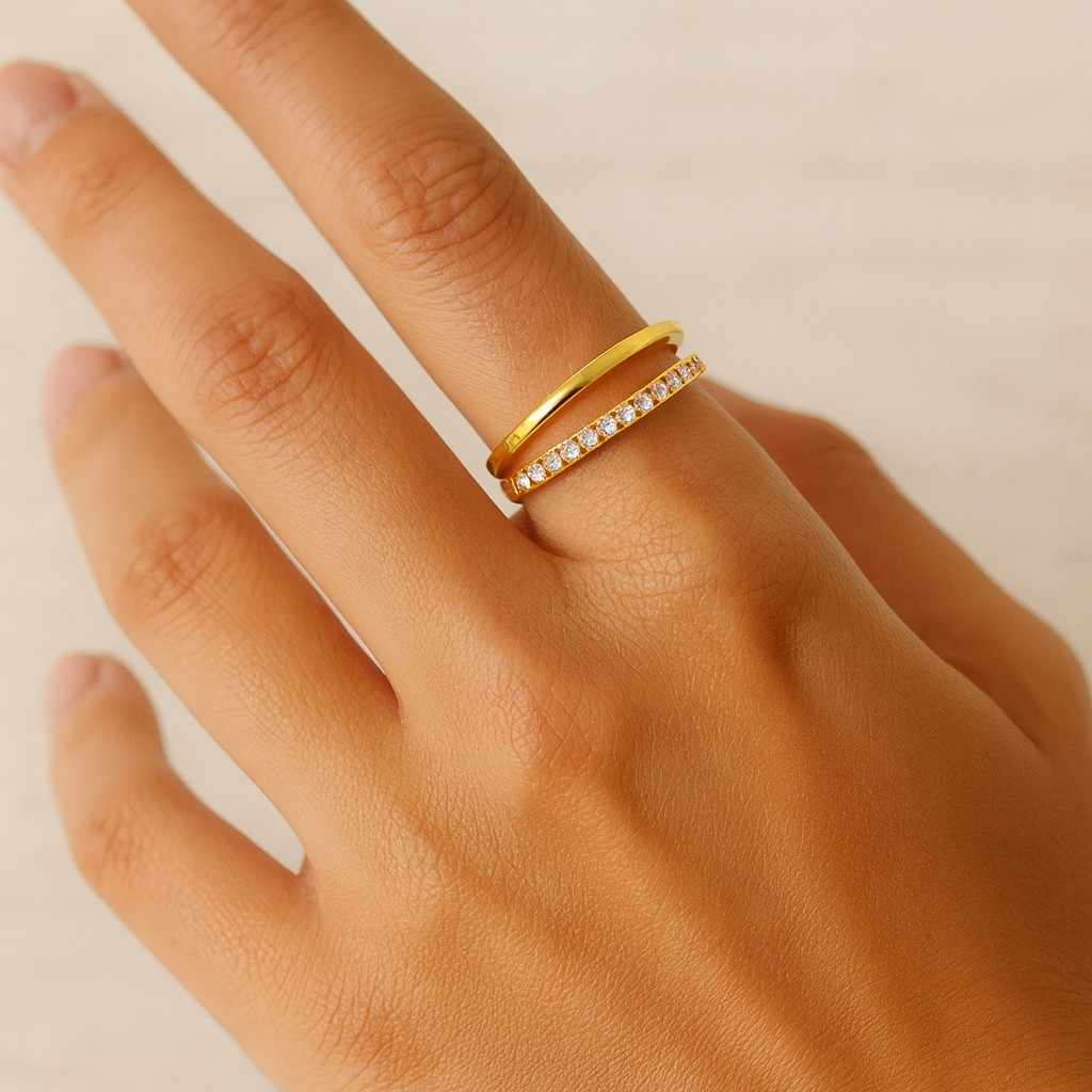 Real Diamond Anniversary Ring Round Diamond Band Gift