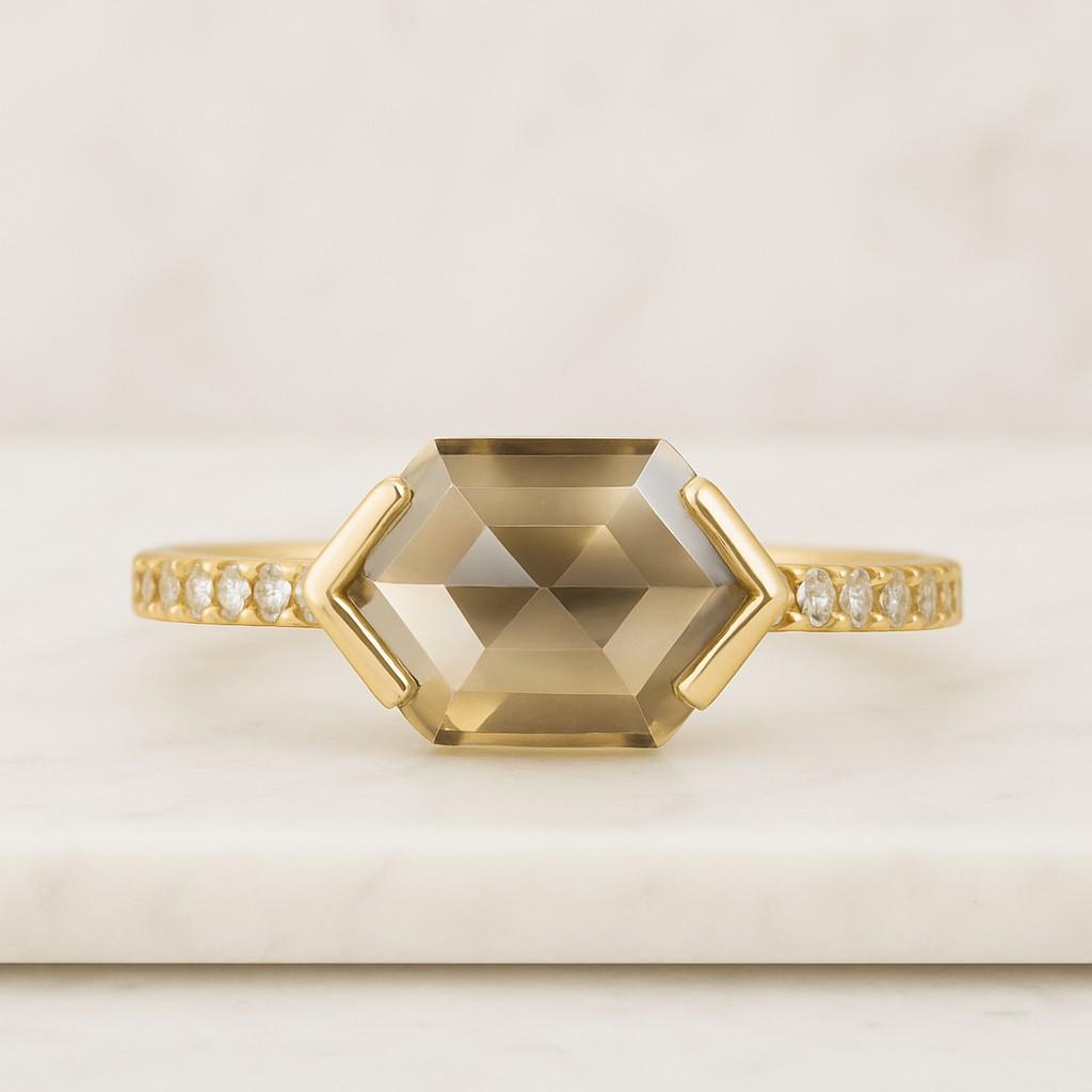 Diamond Bridal ring Anniversary Promise ring Salt and Pepper Diamond engagement ring