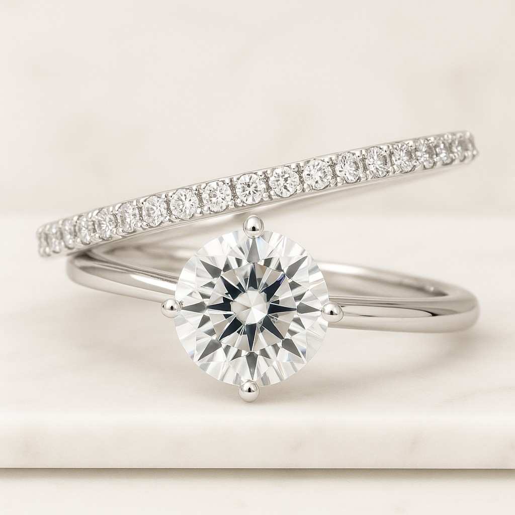 Diamond Bypass Ring 14k Solid Gold Curved Wedding Band Marquise Baguette Diamond Ring Unique Engagement Anniversary Jewelry Gift for Women