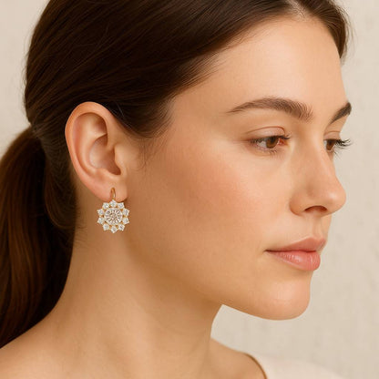 Diamond Cage Huggies 14K Solid Gold Four Row Diamond J Huggie Earrings Diamond Multi Huggie Earrings Unique Birthday Gift