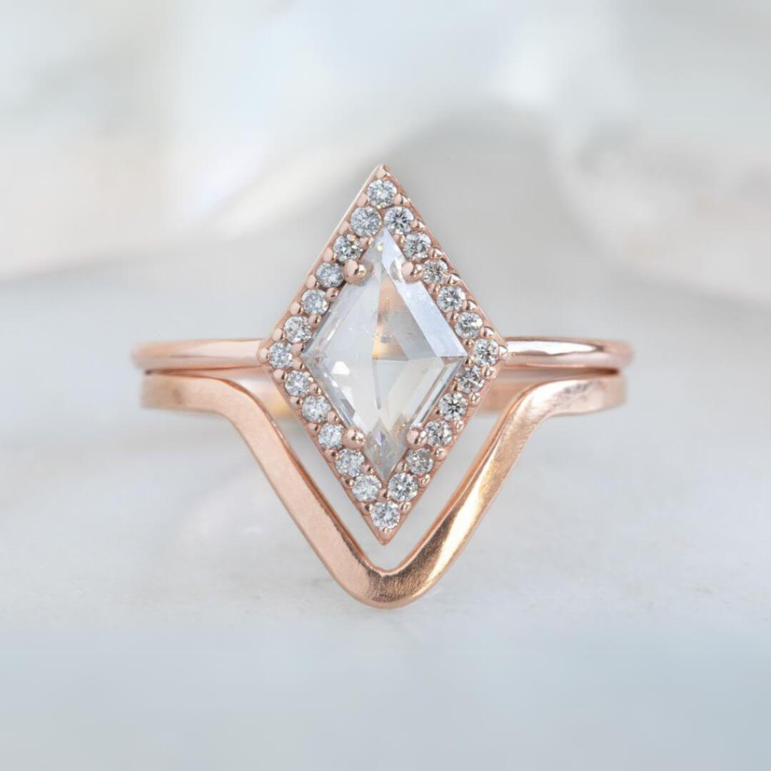 Diamond Chevron Ring Lab Grown Diamond Band Ring