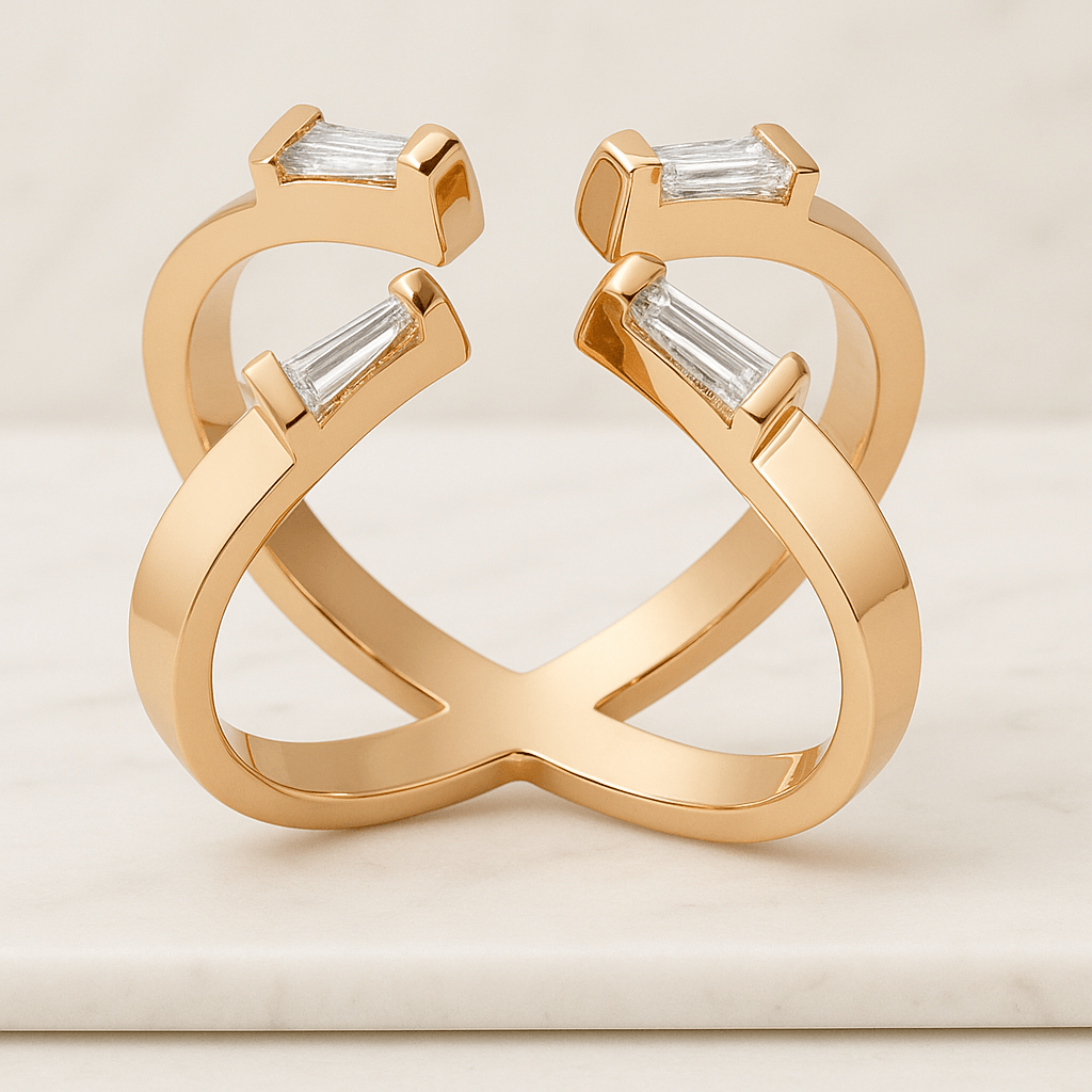 Diamond Cigar Band, 14k sold gold