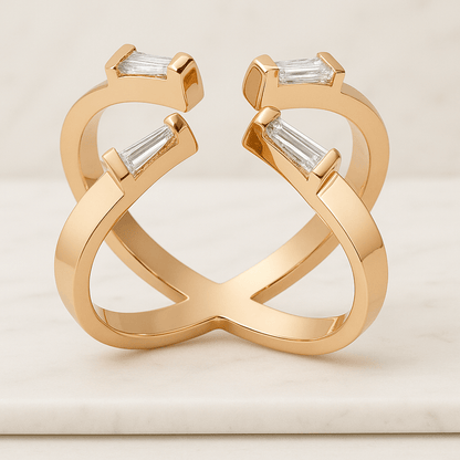 Diamond Cigar Band, 14k sold gold